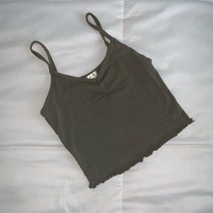 Army green cropped tank top.